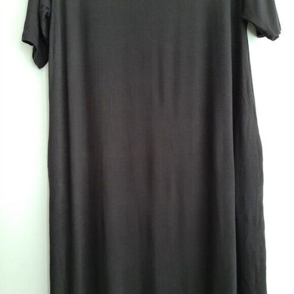 ZENANA PREMIUM T-shirt Dress Midi Minimalist Black Sz M - Picture 5 of 10